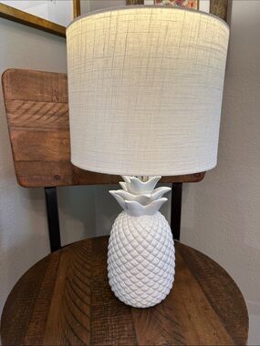 White Pineapple Ceramic Table Lamp - Home Accents